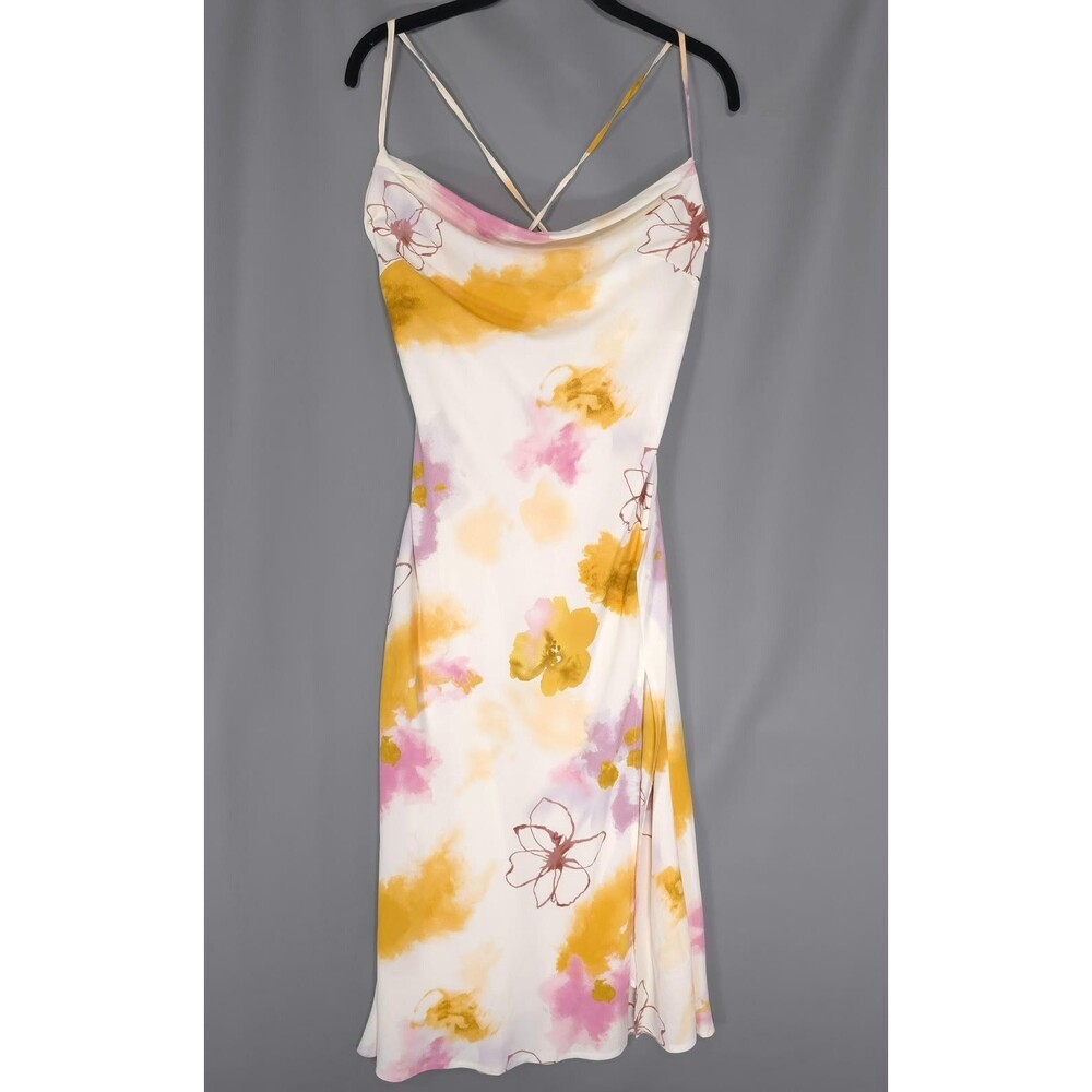 SUNDAE MUSE Women's Maxi Dress 12 Strappy Open Back Multicolor Floral Cowl Neck